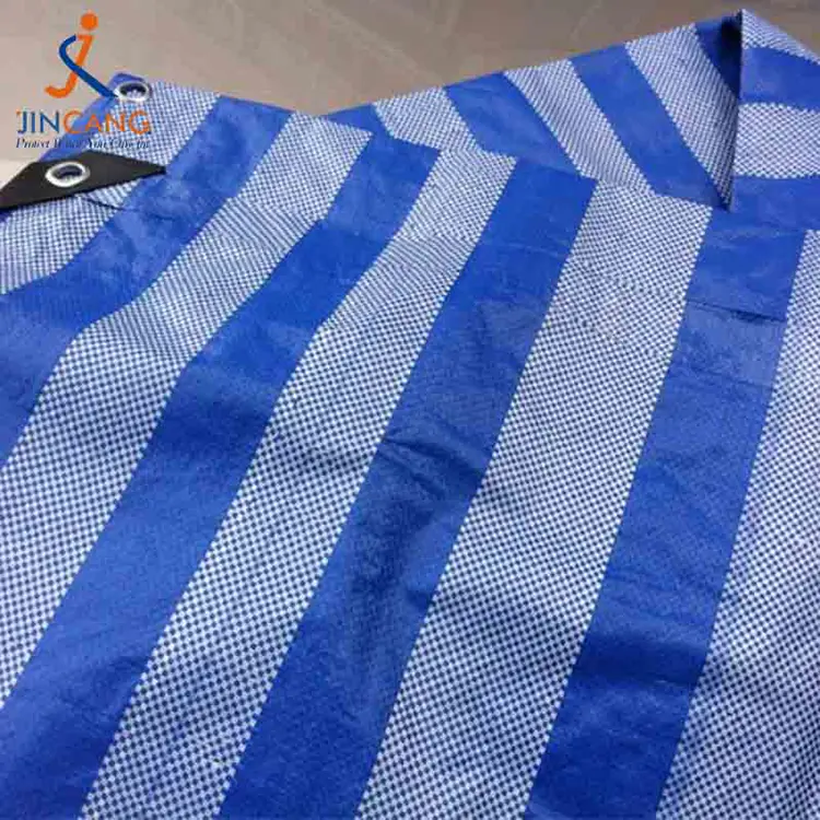 100% Ábhar Athchúrsáilte PP Tarpaulin le triantán dubh treisithe